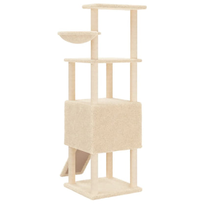 Cat furniture with sisal scratching posts 153 cm cream-colored