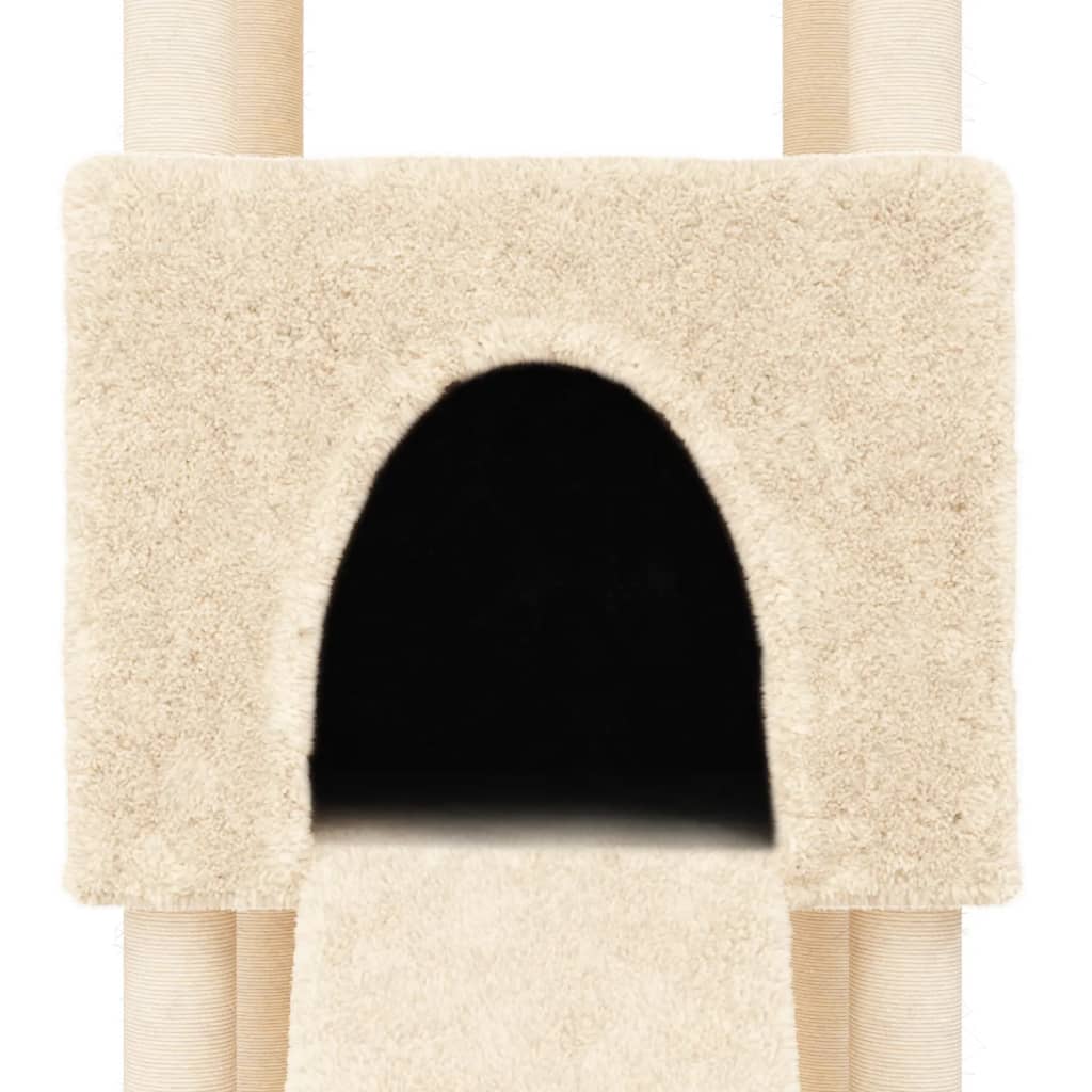 Cat furniture with sisal scratching posts 153 cm cream-colored