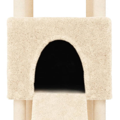 Cat furniture with sisal scratching posts 153 cm cream-colored
