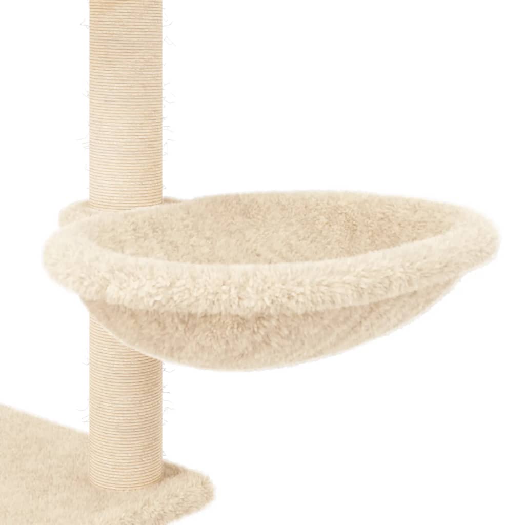 Cat furniture with sisal scratching posts 153 cm cream-colored