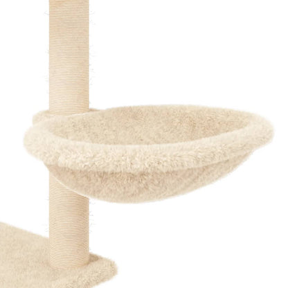 Cat furniture with sisal scratching posts 153 cm cream-colored