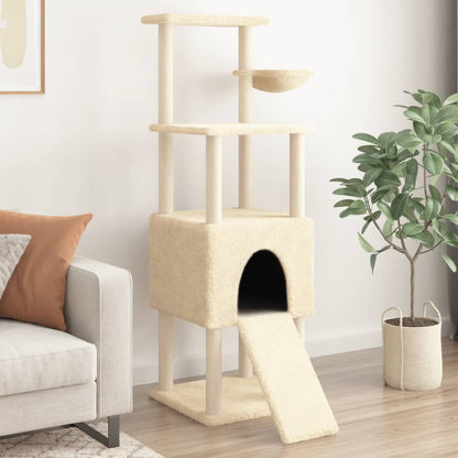 Cat furniture with sisal scratching posts 153 cm cream-colored