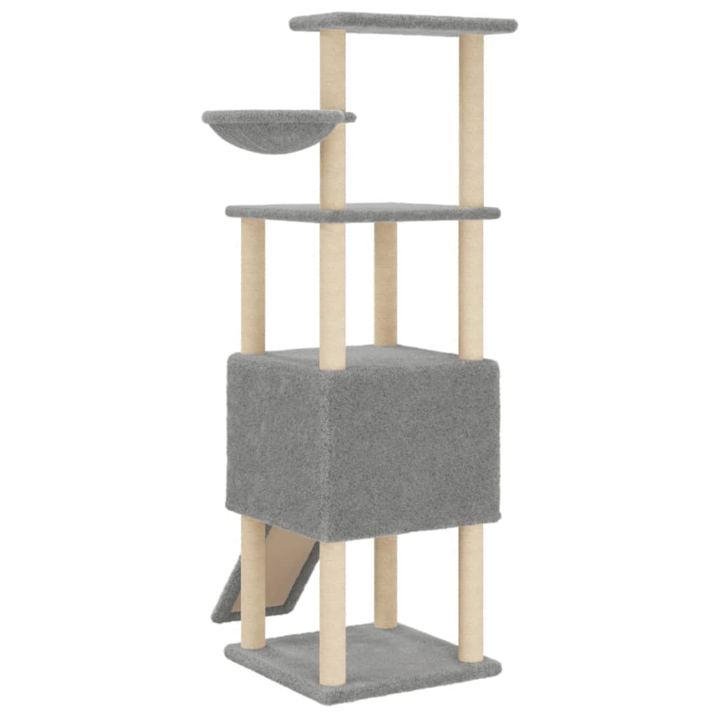 Cat furniture with sisal scratching posts 153 cm light gray