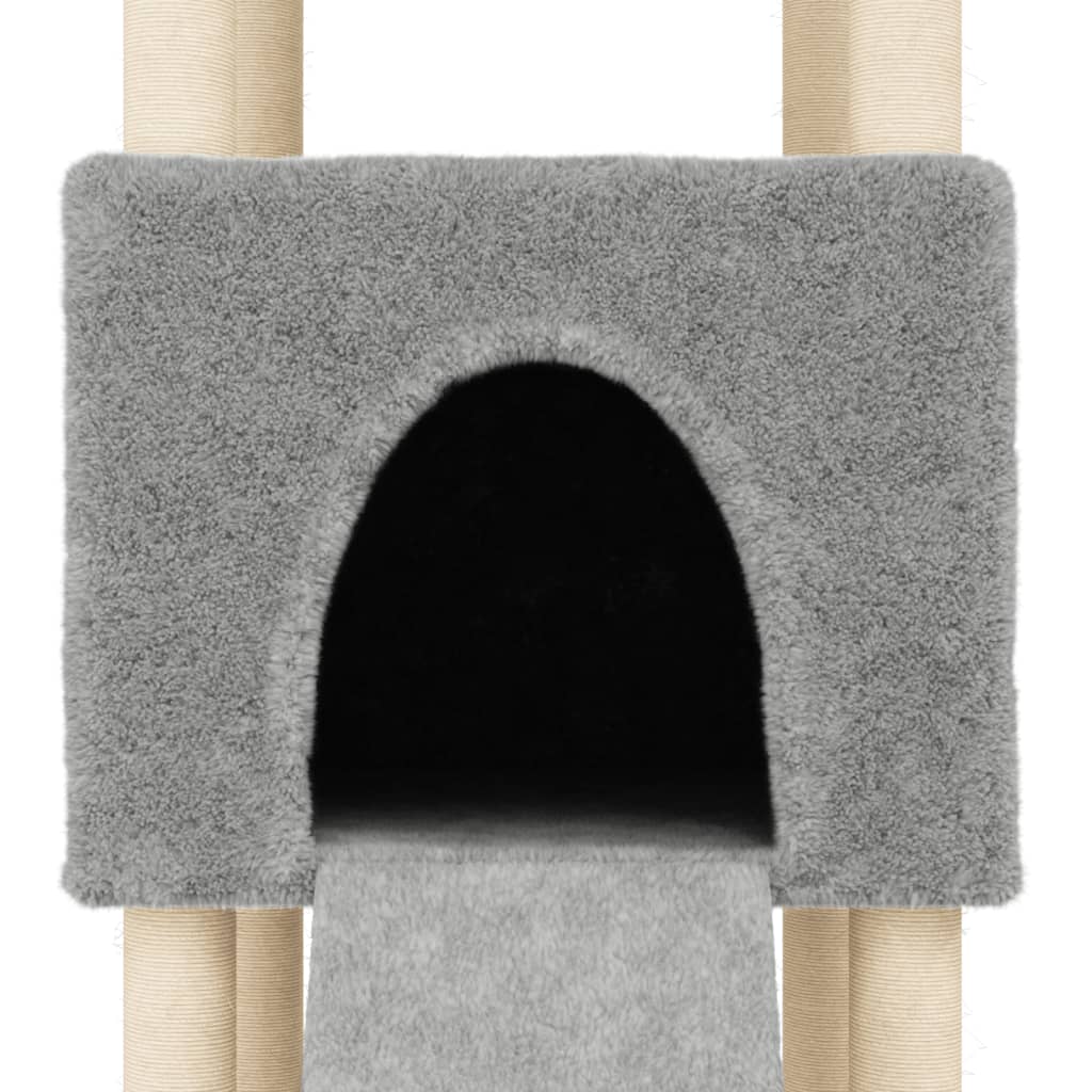 Cat furniture with sisal scratching posts 153 cm light gray