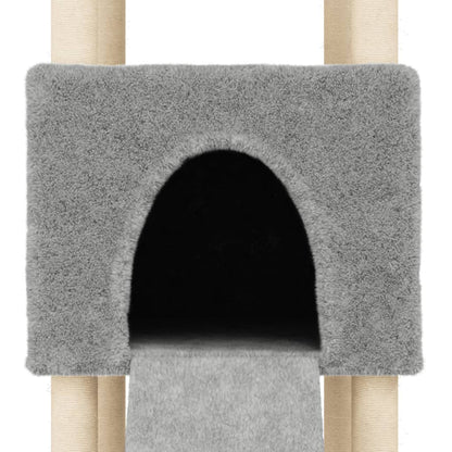 Cat furniture with sisal scratching posts 153 cm light gray