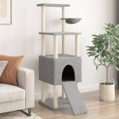 Cat furniture with sisal scratching posts 153 cm light gray