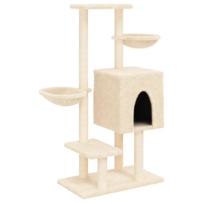 Cat furniture with sisal scratching posts 117 cm cream-colored