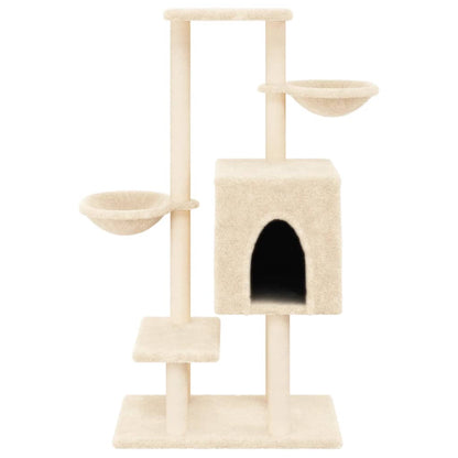 Cat furniture with sisal scratching posts 117 cm cream-colored
