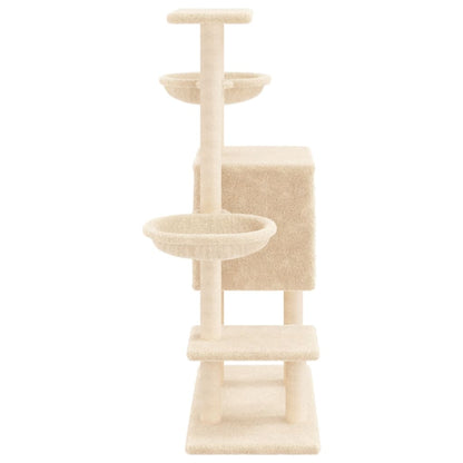 Cat furniture with sisal scratching posts 117 cm cream-colored