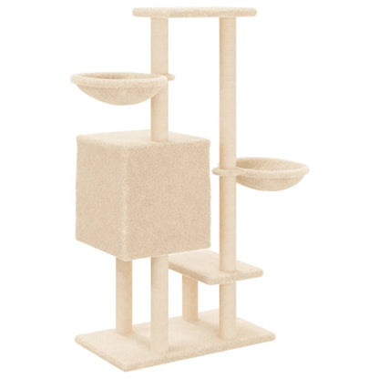 Cat furniture with sisal scratching posts 117 cm cream-colored
