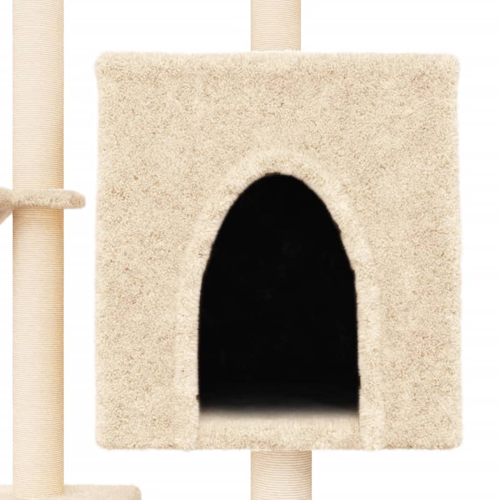 Cat furniture with sisal scratching posts 117 cm cream-colored