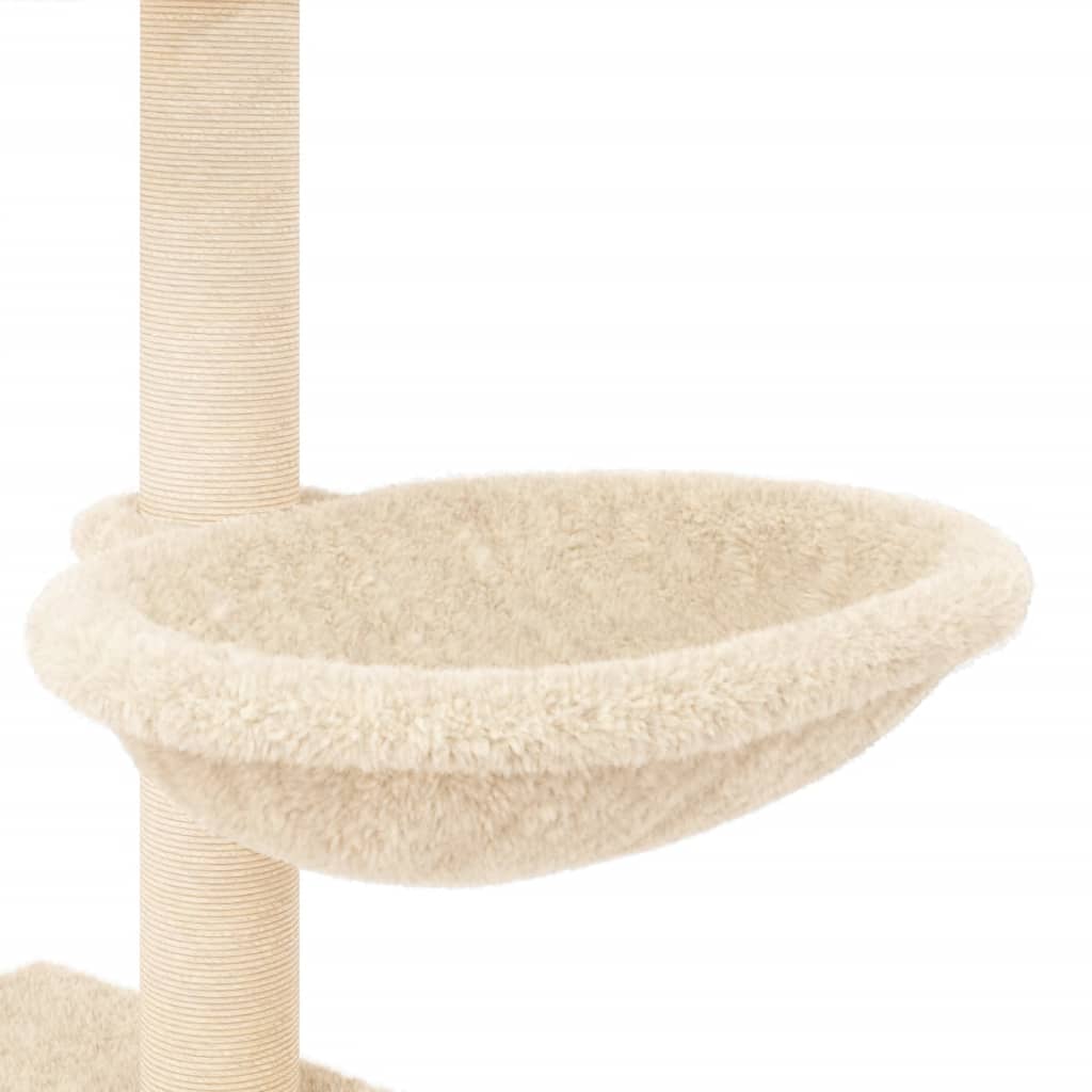 Cat furniture with sisal scratching posts 117 cm cream-colored