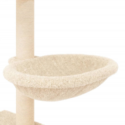 Cat furniture with sisal scratching posts 117 cm cream-colored
