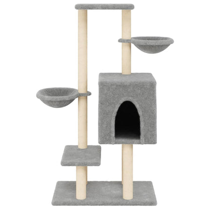Cat furniture with sisal scratching posts 117 cm light gray