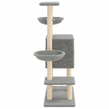 Cat furniture with sisal scratching posts 117 cm light gray
