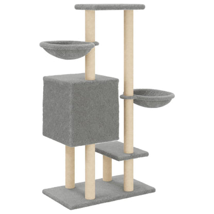 Cat furniture with sisal scratching posts 117 cm light gray