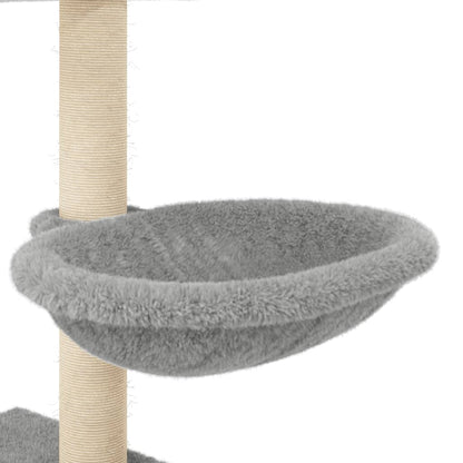 Cat furniture with sisal scratching posts 117 cm light gray
