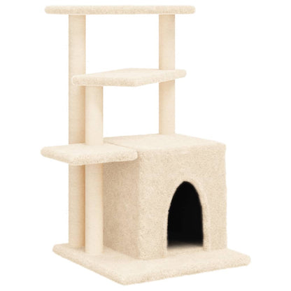 Cat furniture with sisal scratching posts 83.5 cm cream-colored