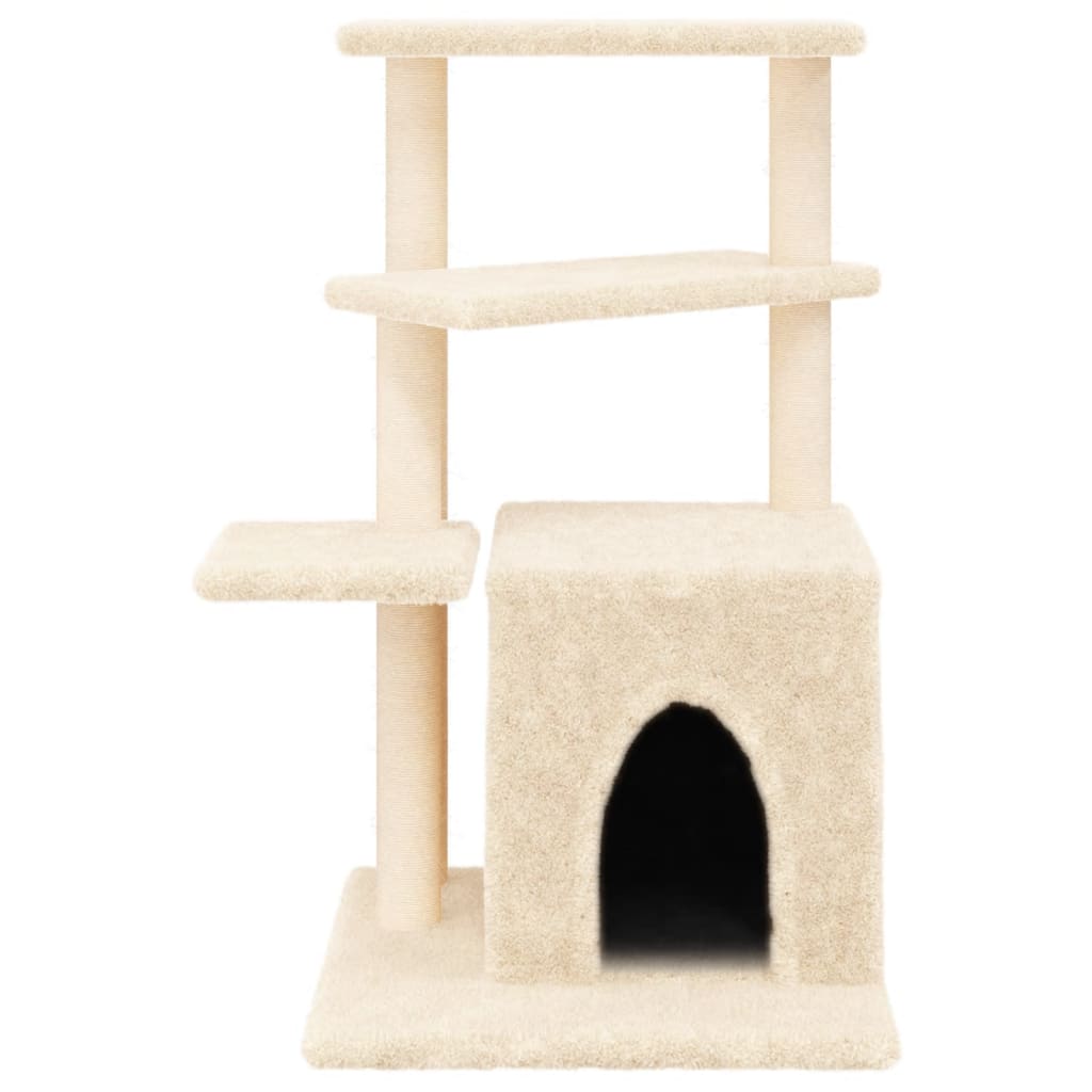 Cat furniture with sisal scratching posts 83.5 cm cream-colored