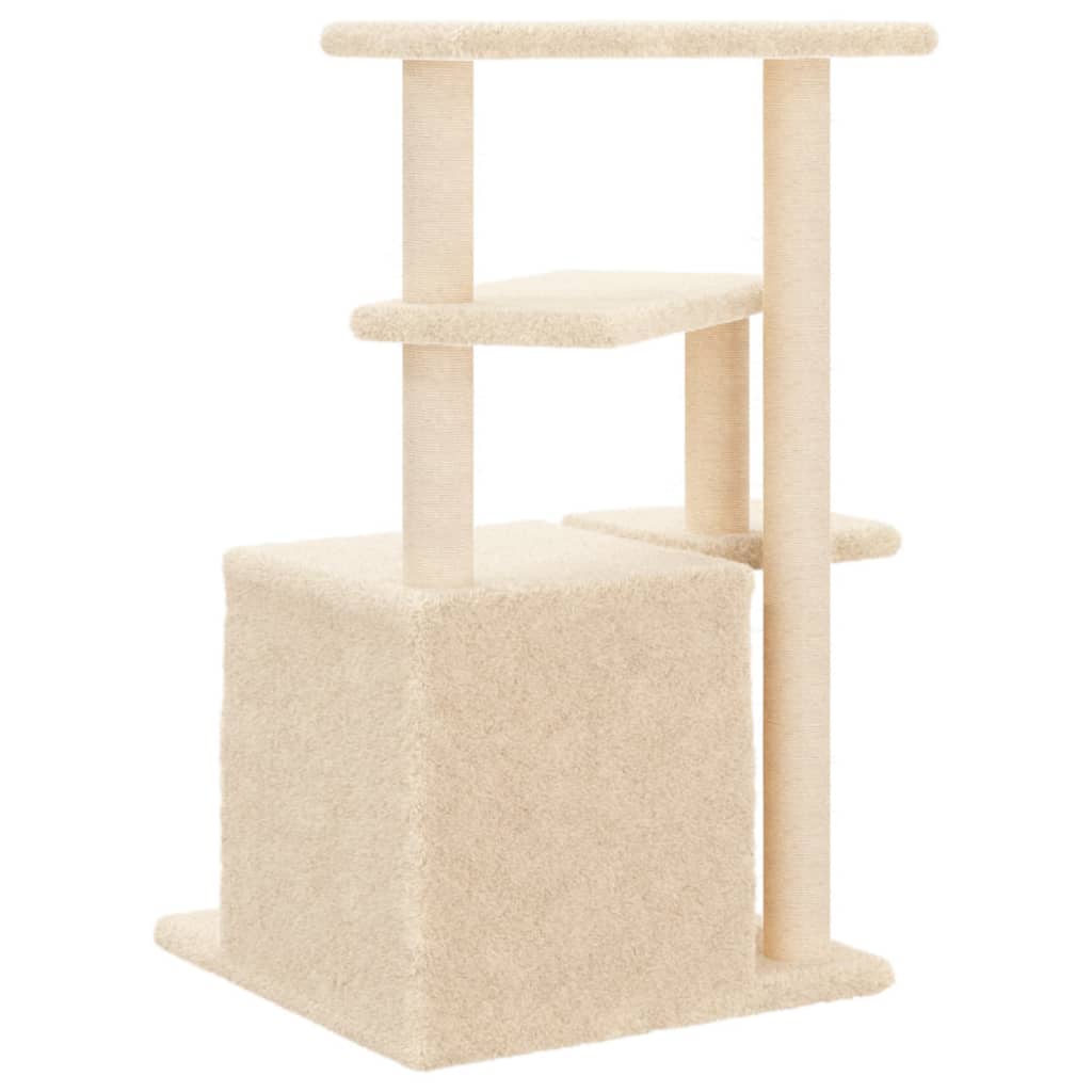 Cat furniture with sisal scratching posts 83.5 cm cream-colored