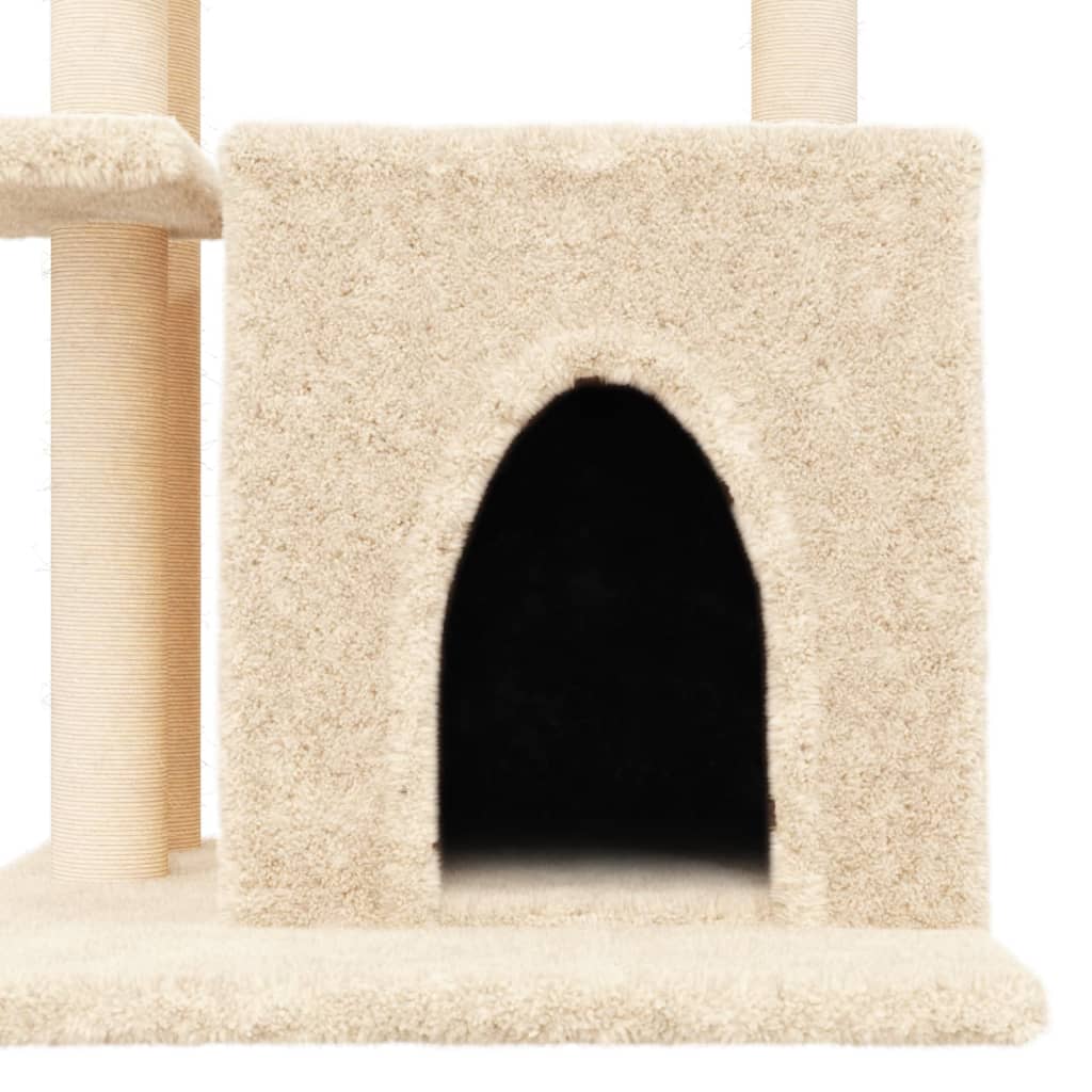 Cat furniture with sisal scratching posts 83.5 cm cream-colored