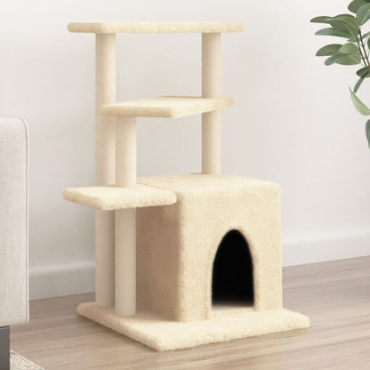 Cat furniture with sisal scratching posts 83.5 cm cream-colored