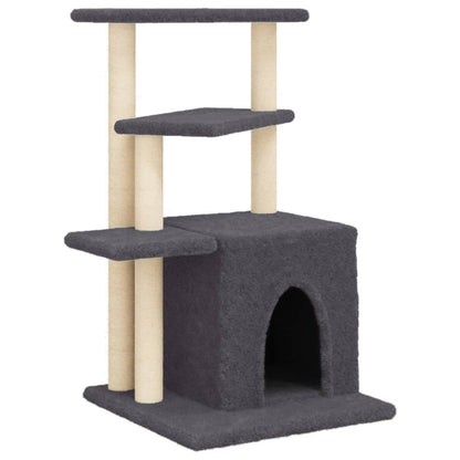 Cat furniture with sisal scratching posts 83.5 cm dark gray