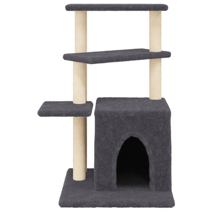 Cat furniture with sisal scratching posts 83.5 cm dark gray