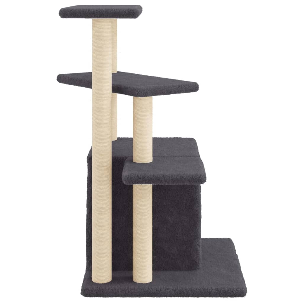 Cat furniture with sisal scratching posts 83.5 cm dark gray