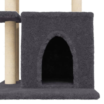 Cat furniture with sisal scratching posts 83.5 cm dark gray