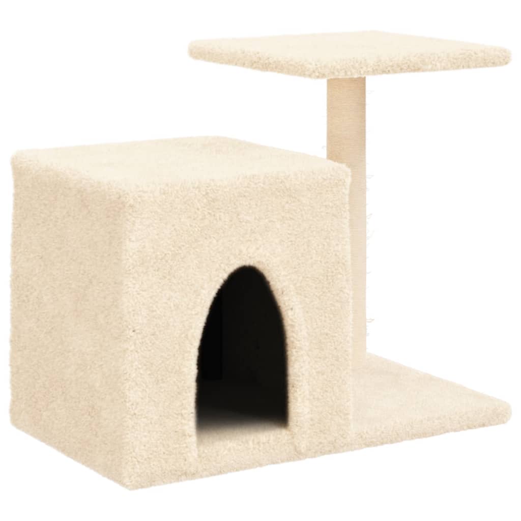 Cat furniture with sisal scratching posts 50.5 cm cream-colored