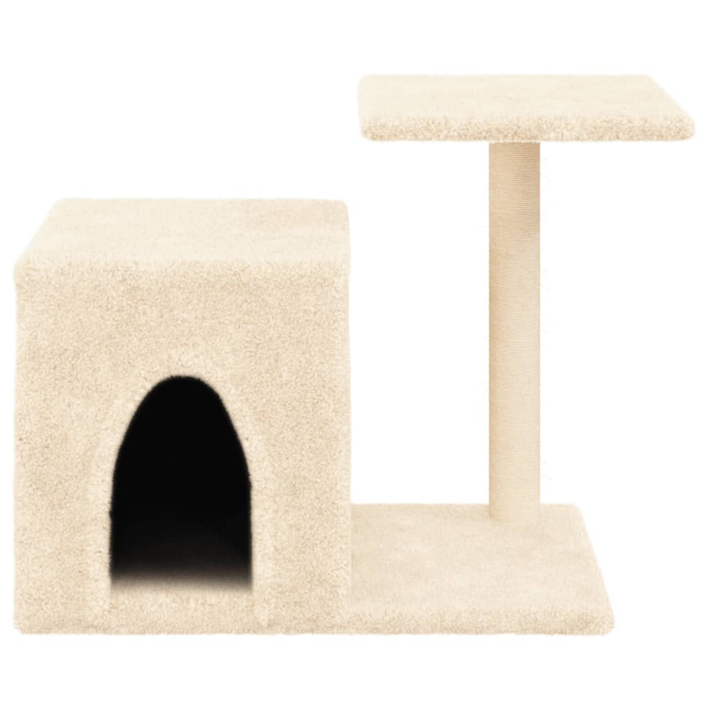 Cat furniture with sisal scratching posts 50.5 cm cream-colored