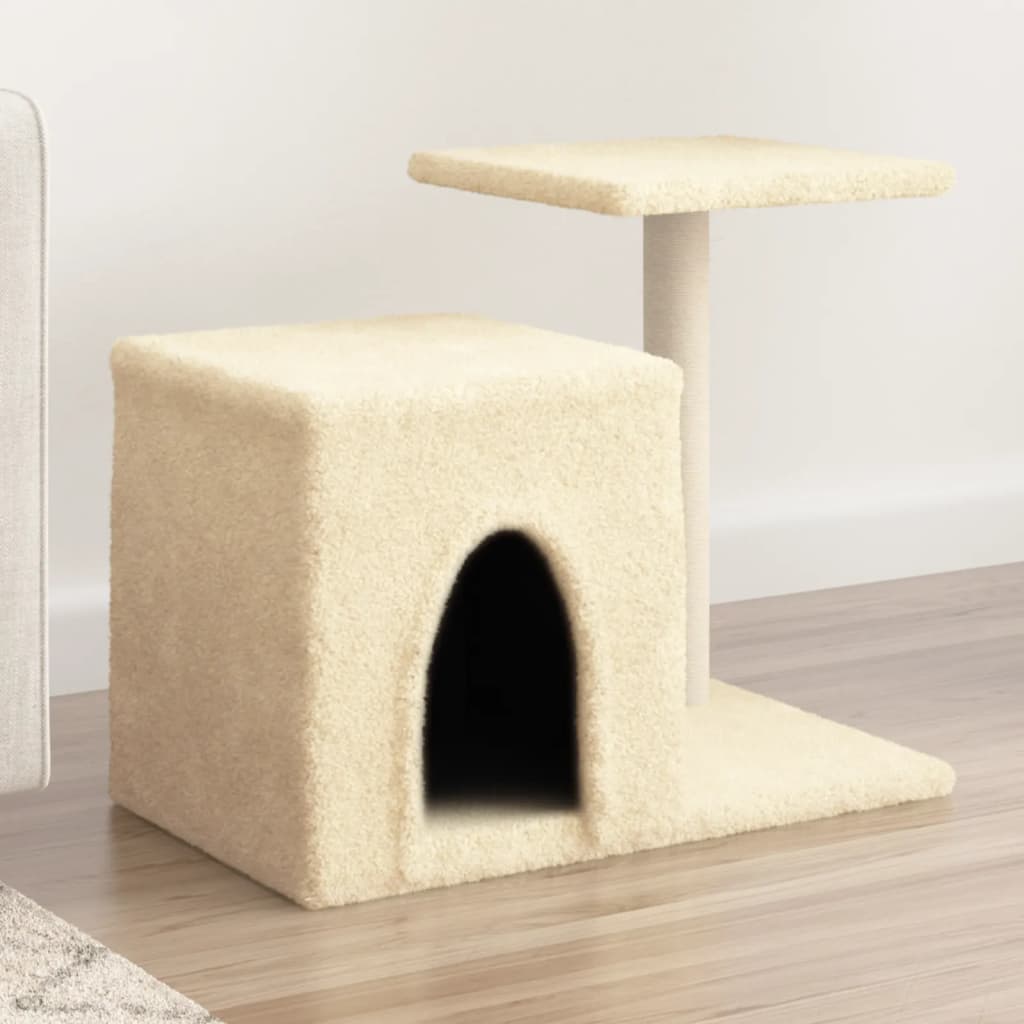 Cat furniture with sisal scratching posts 50.5 cm cream-colored