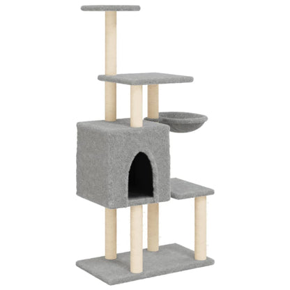 Cat furniture with sisal scratching posts 131 cm light gray