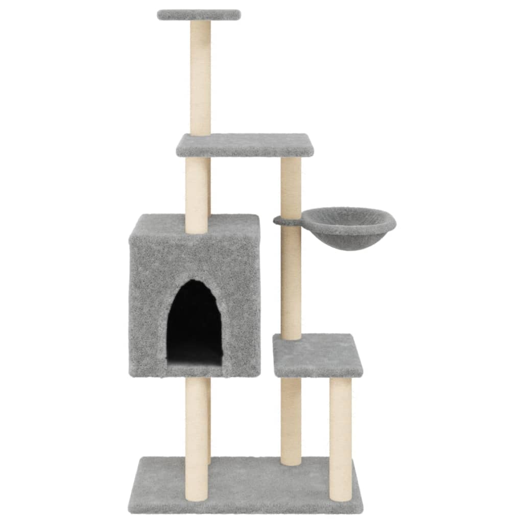 Cat furniture with sisal scratching posts 131 cm light gray