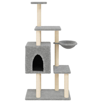 Cat furniture with sisal scratching posts 131 cm light gray