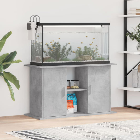 Aquarium stand 101x41x58 cm processed wood concrete gray