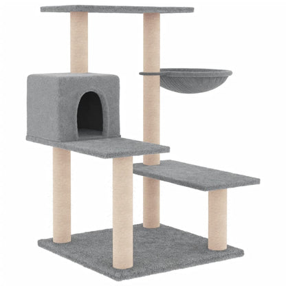 Cat furniture with sisal scratching posts 82.5 cm light gray