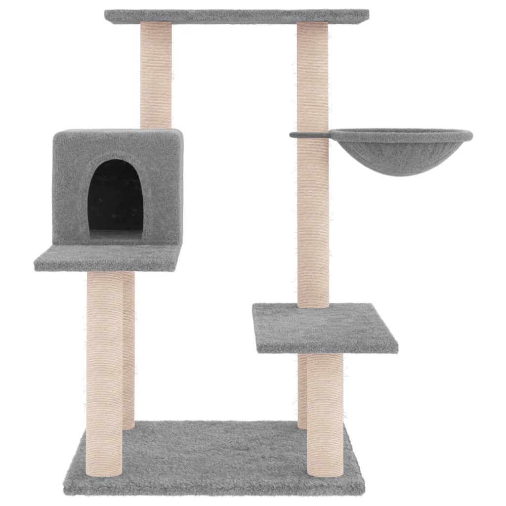 Cat furniture with sisal scratching posts 82.5 cm light gray