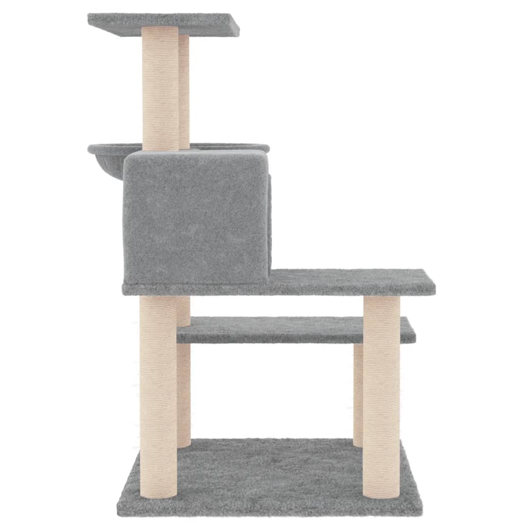 Cat furniture with sisal scratching posts 82.5 cm light gray