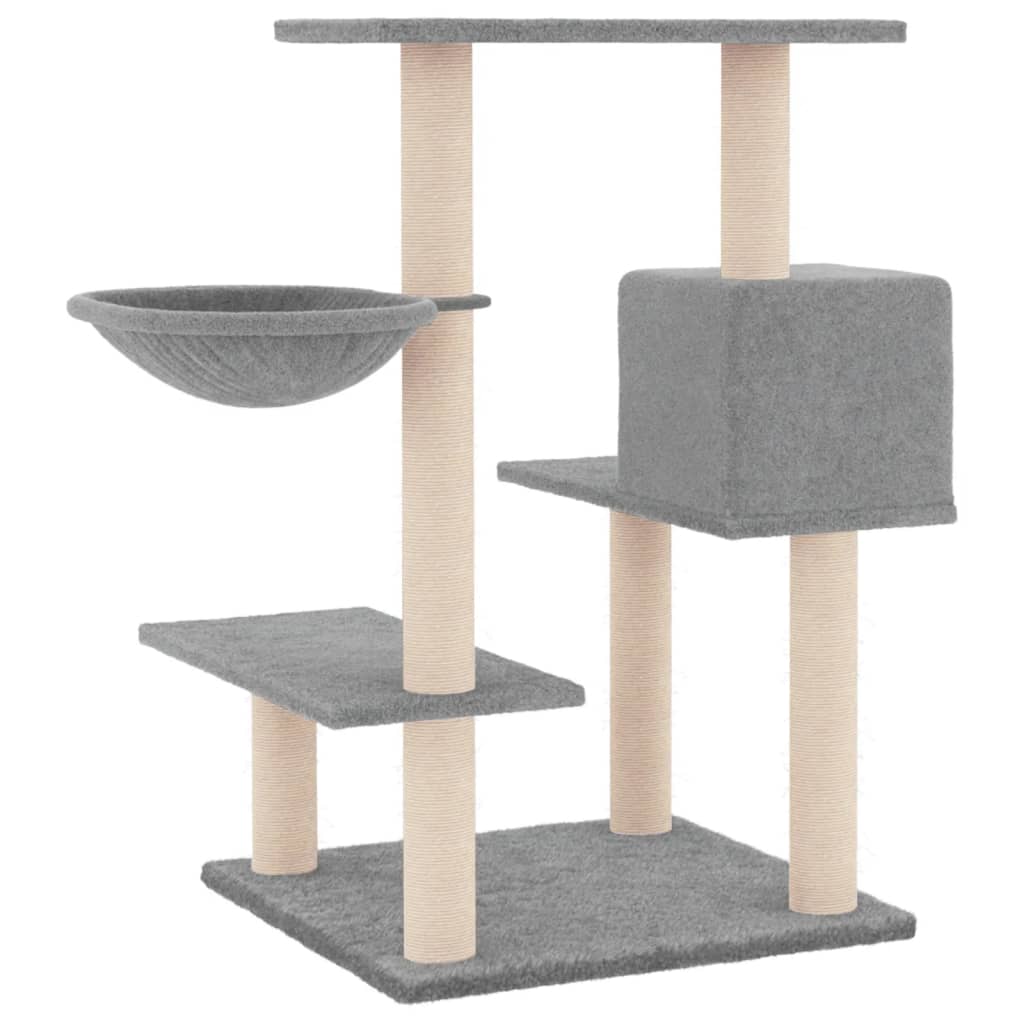 Cat furniture with sisal scratching posts 82.5 cm light gray