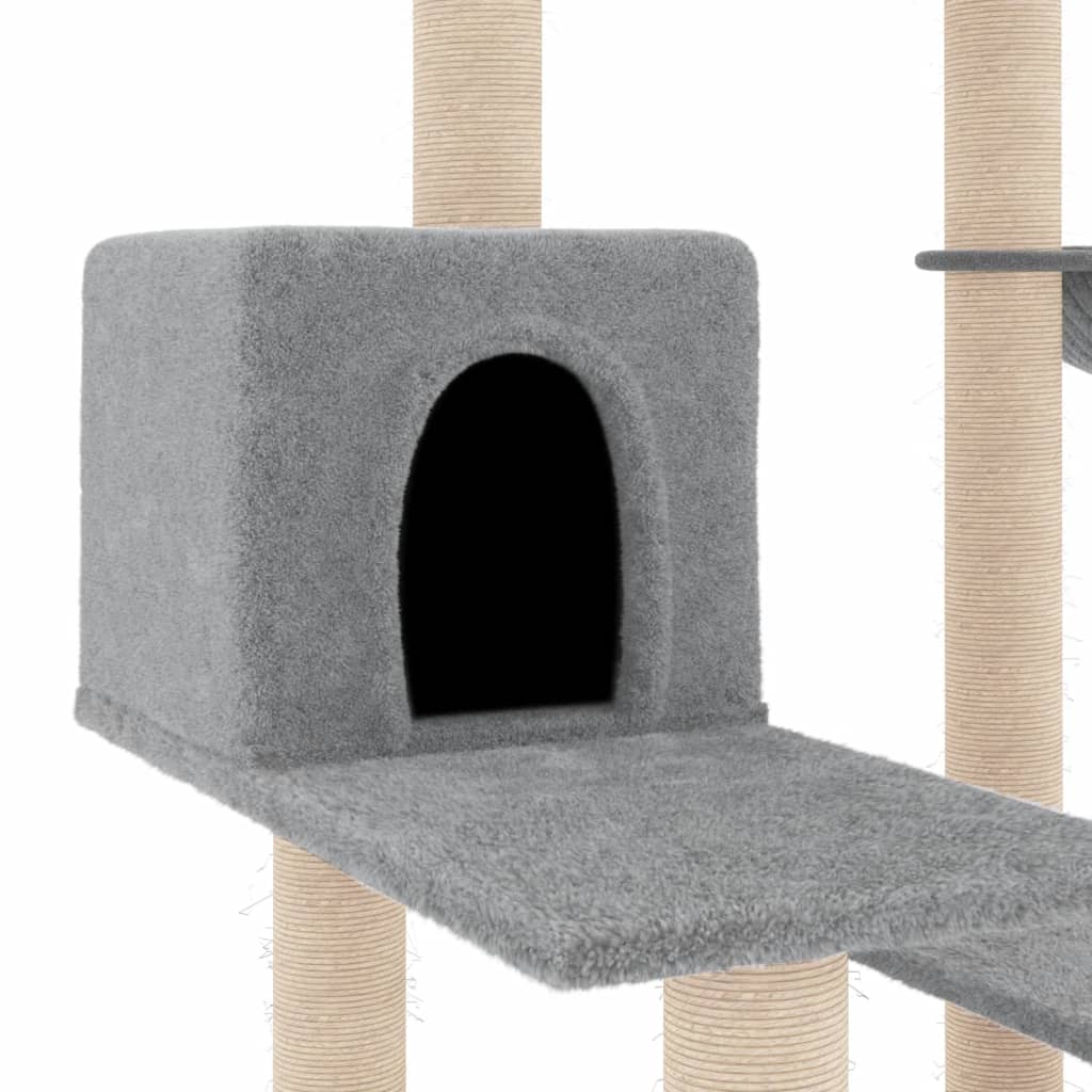 Cat furniture with sisal scratching posts 82.5 cm light gray