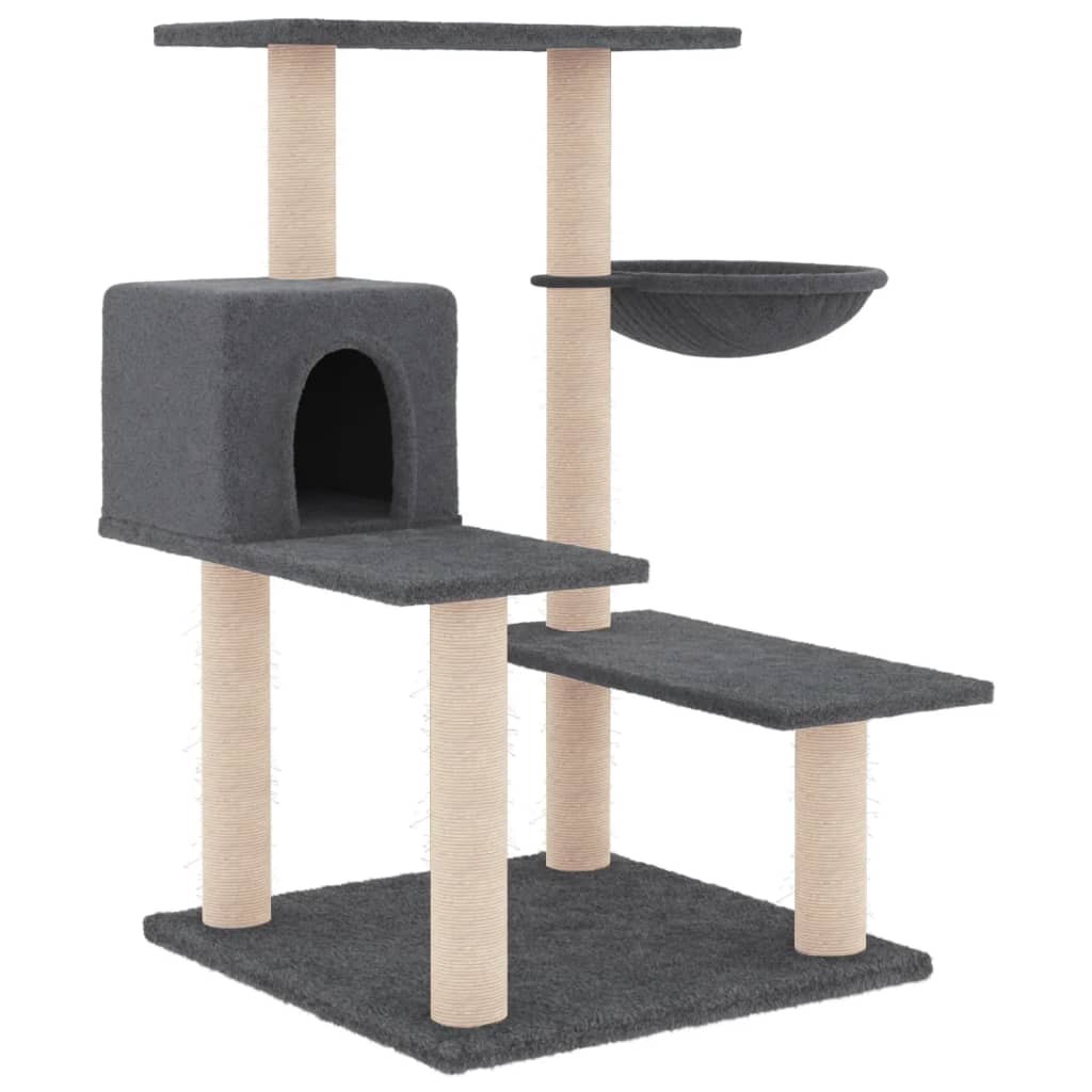Cat furniture with sisal scratching posts 82.5 cm dark gray