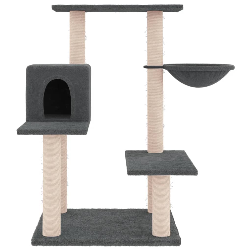 Cat furniture with sisal scratching posts 82.5 cm dark gray
