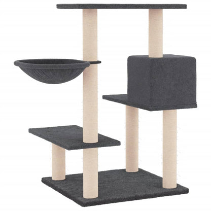 Cat furniture with sisal scratching posts 82.5 cm dark gray