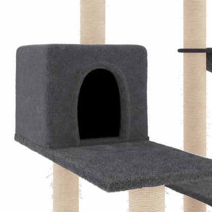 Cat furniture with sisal scratching posts 82.5 cm dark gray