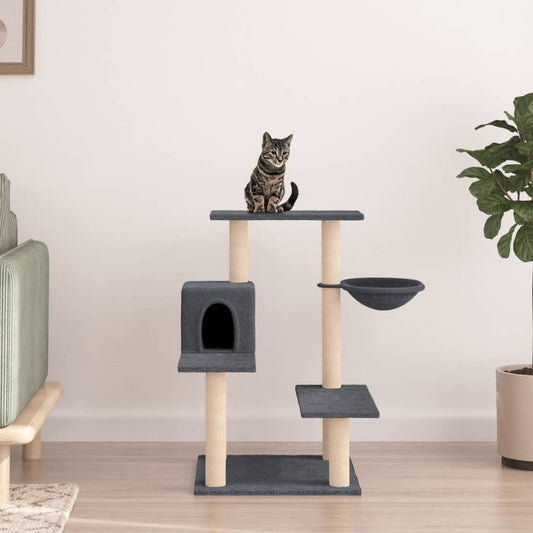 Cat furniture with sisal scratching posts 82.5 cm dark gray