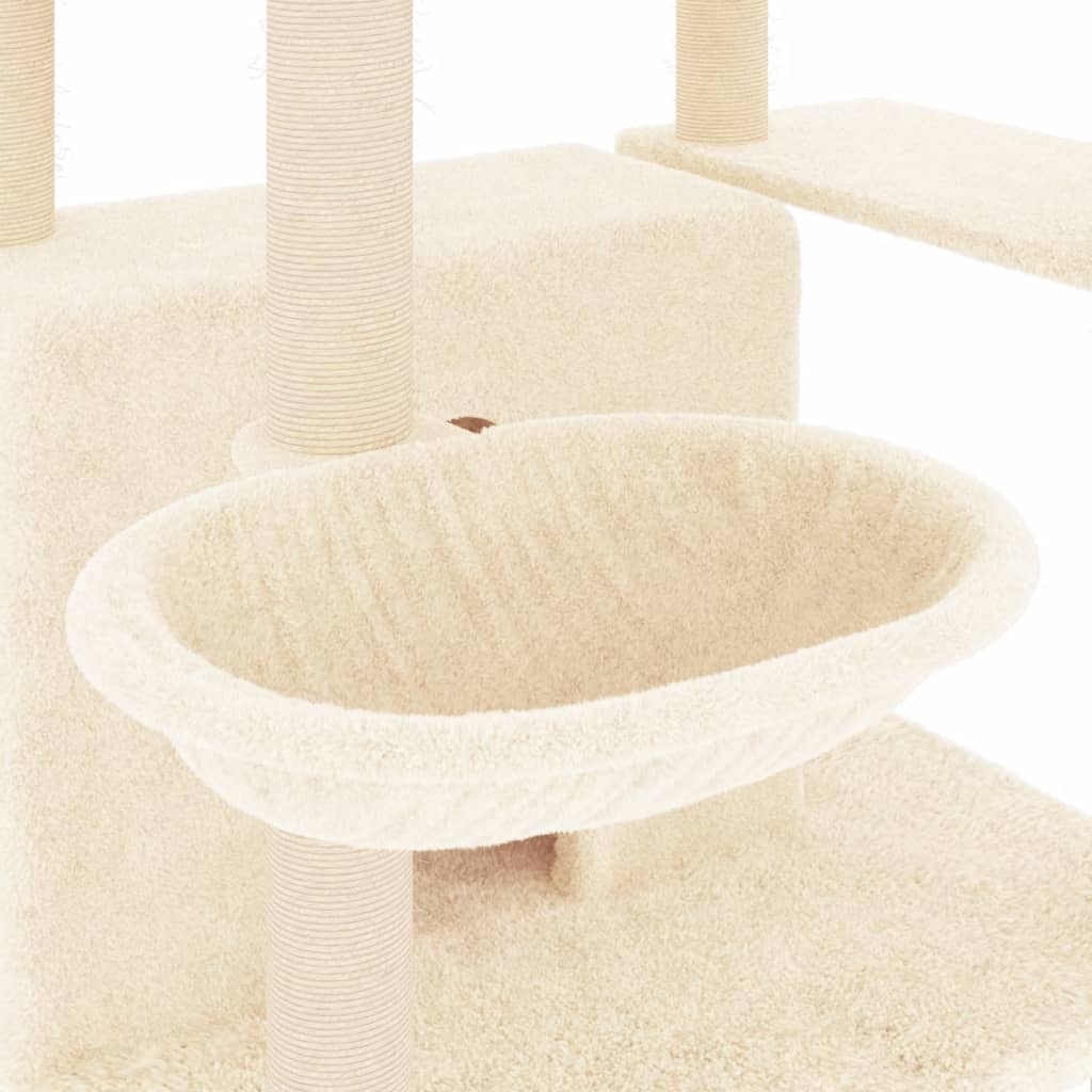 Cat furniture with sisal scratching posts 166 cm cream-colored