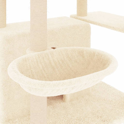 Cat furniture with sisal scratching posts 166 cm cream-colored