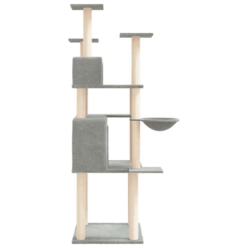 Cat furniture with sisal scratching posts 166 cm light gray